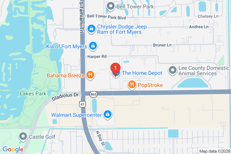 Map showing HOME DEPOT #0276 location