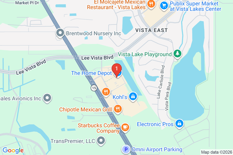 Map showing HOME DEPOT #6869 location