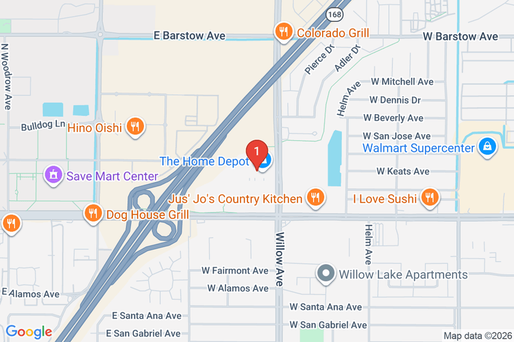 Map showing HOME DEPOT #0664 location