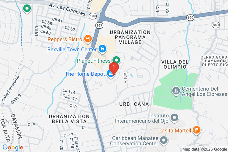 Map showing HOME DEPOT #6405 location