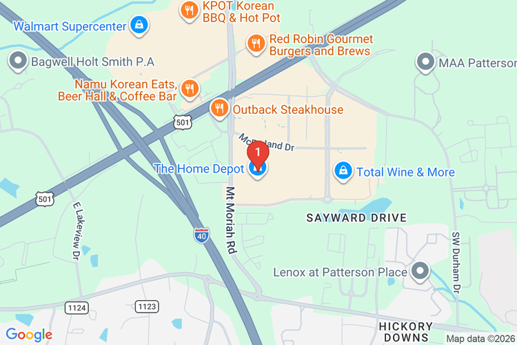 Map showing HOME DEPOT #3620 location