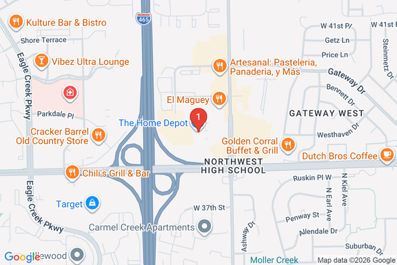Map showing HOME DEPOT #2014 location
