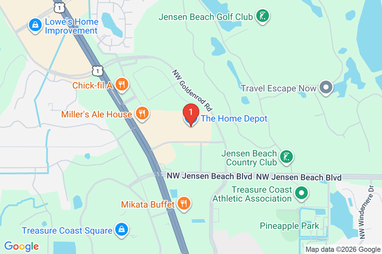 Map showing HOME DEPOT #0221 location