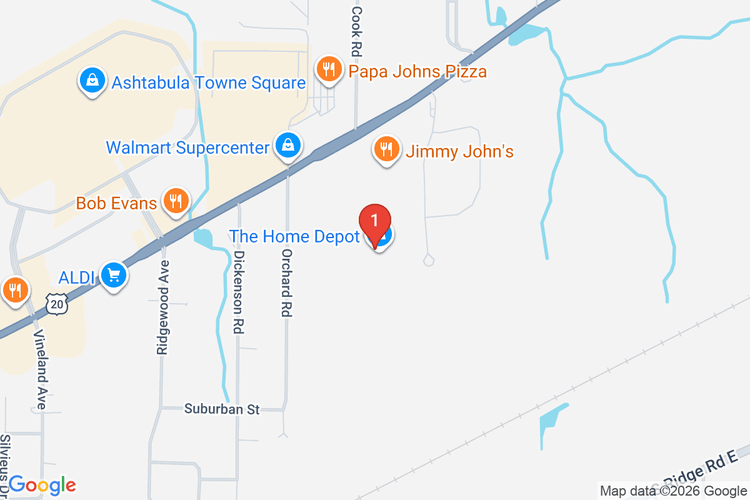 Map showing HOME DEPOT #3838 location