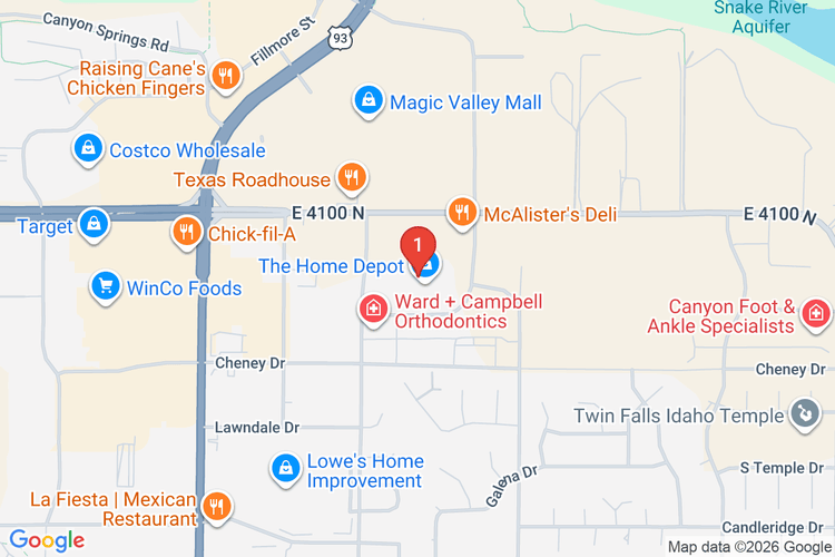 Map showing HOME DEPOT #1805 location
