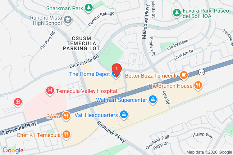 Map showing HOME DEPOT #1028 location