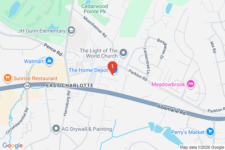 Map showing HOME DEPOT #3639 location