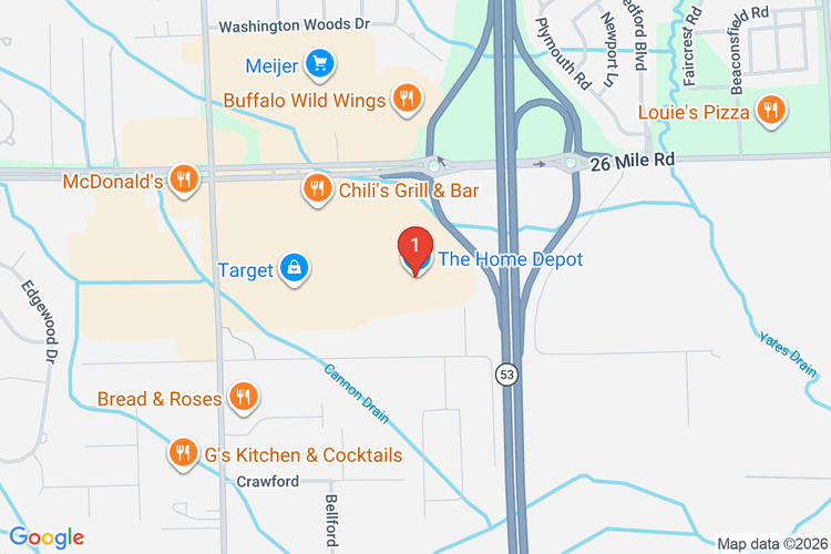 Map showing HOME DEPOT #2758 location