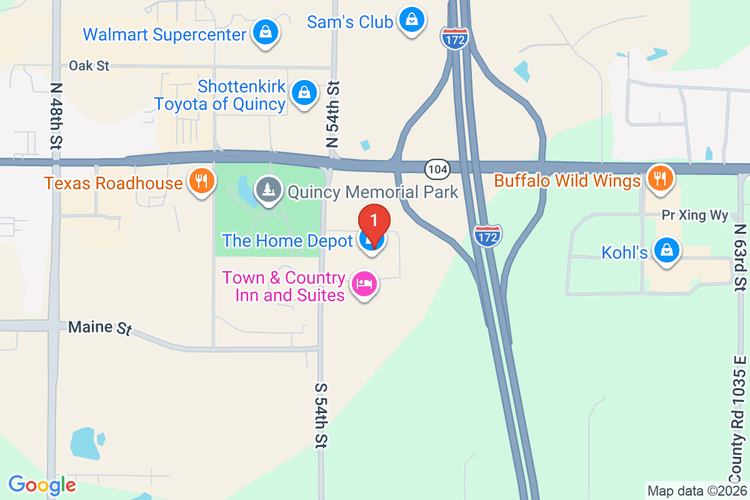 Map showing HOME DEPOT #1915 location