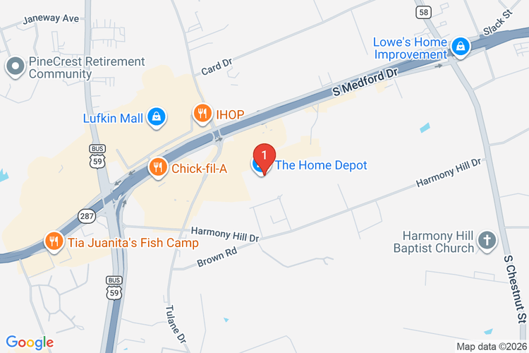 Map showing HOME DEPOT #0513 location