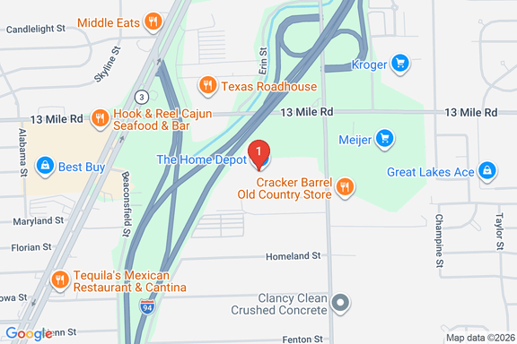 Map showing HOME DEPOT #2707 location