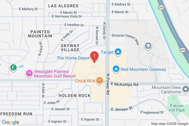 Map showing HOME DEPOT #0406 location