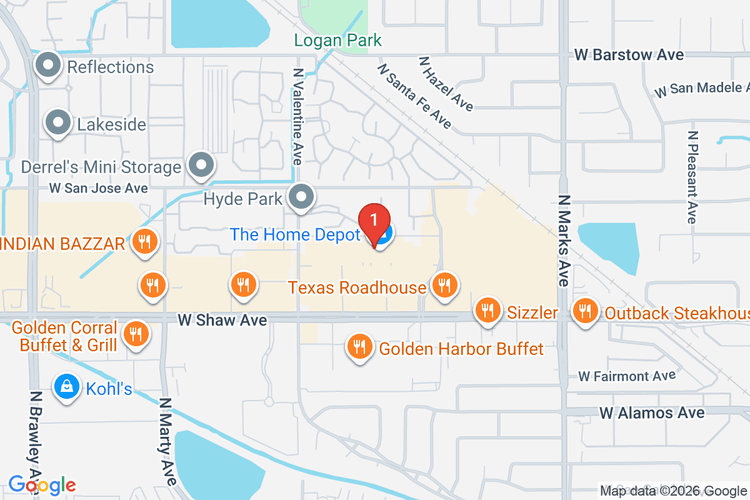 Map showing HOME DEPOT #0663 location