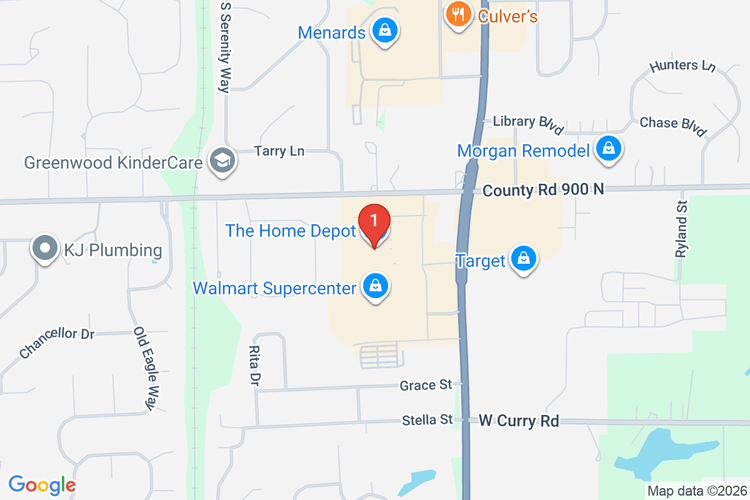 Map showing HOME DEPOT #2019 location