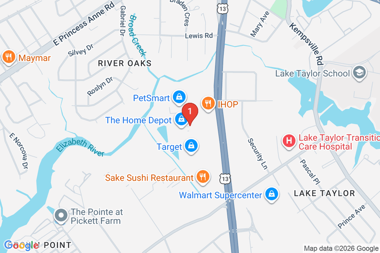 Map showing HOME DEPOT #4615 location