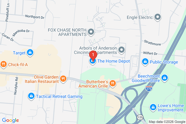 Map showing HOME DEPOT #3812 location