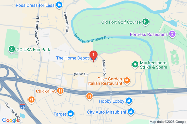 Map showing HOME DEPOT #0707 location