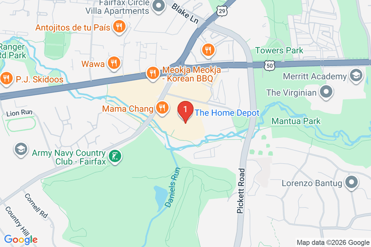 Map showing HOME DEPOT #4639 location