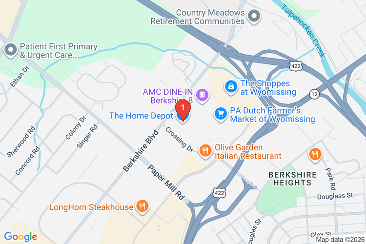 Map showing HOME DEPOT #4110 location
