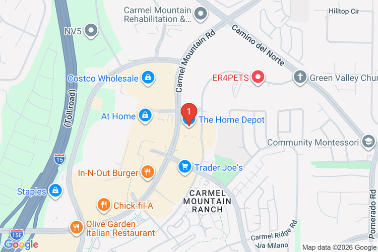 Map showing HOME DEPOT #0669 location
