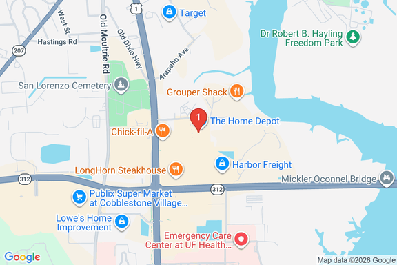 Map showing HOME DEPOT #6334 location