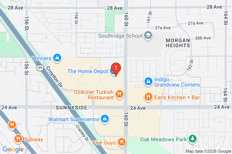 Map showing HOME DEPOT CAN #7122 location