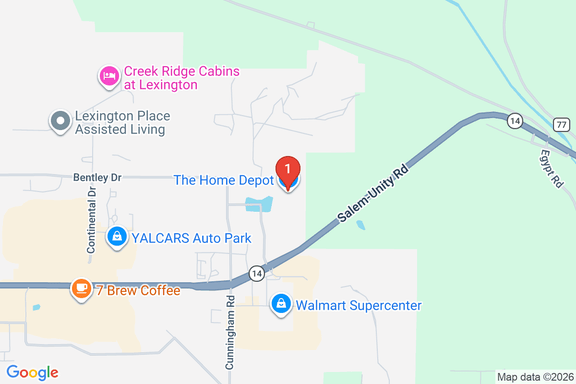 Map showing HOME DEPOT #3877 location