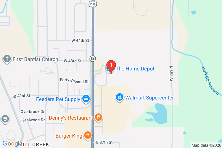 Map showing HOME DEPOT #2025 location