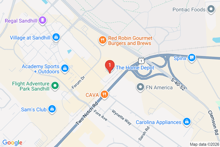 Map showing HOME DEPOT #1109 location