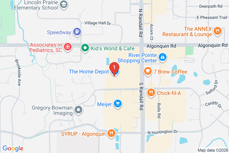 Map showing HOME DEPOT #1940 location