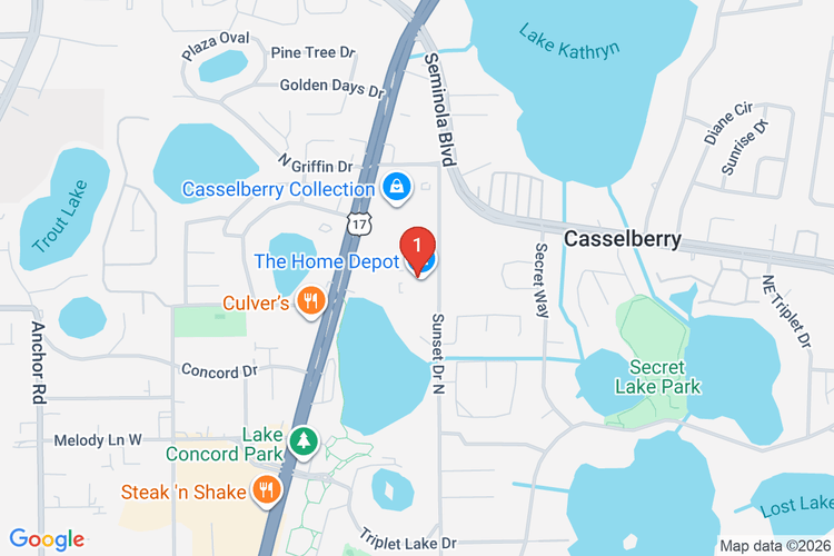 Map showing HOME DEPOT #0262 location