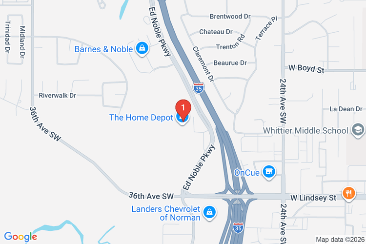 Map showing HOME DEPOT #3906 location