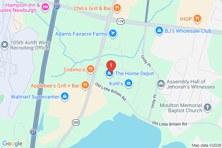 Map showing HOME DEPOT #1250 location