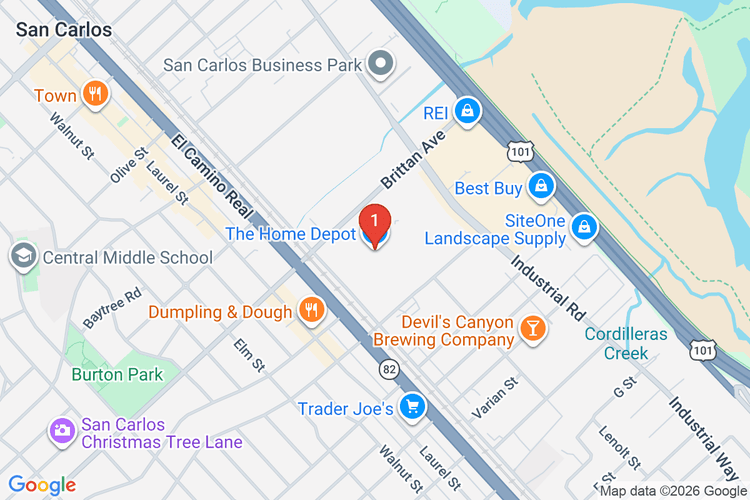Map showing HOME DEPOT #0628 location