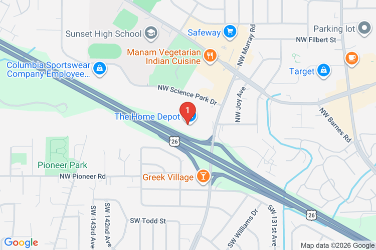 Map showing HOME DEPOT #4001 location