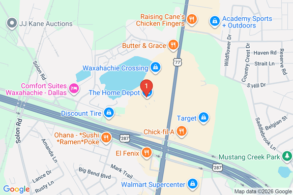 Map showing HOME DEPOT #6505 location