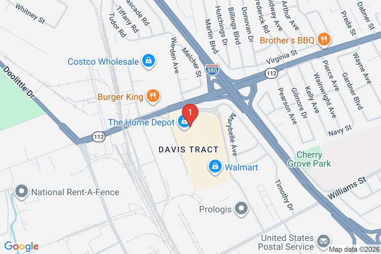 Map showing HOME DEPOT #0625 location