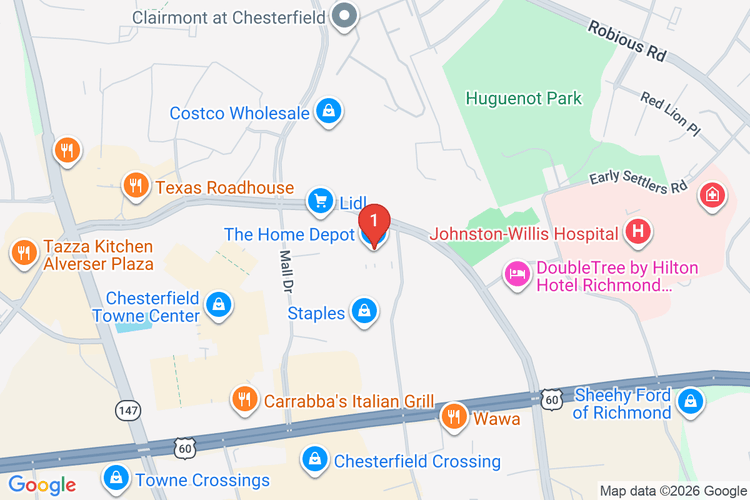 Map showing HOME DEPOT #4631 location