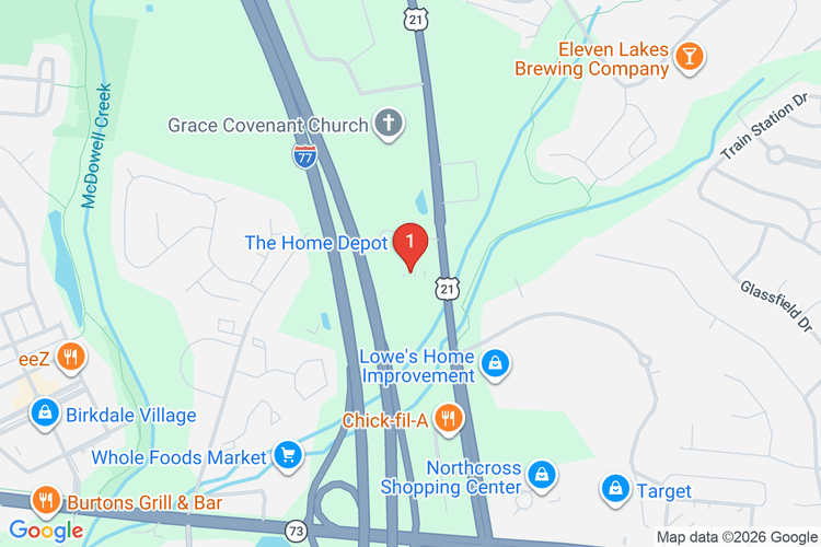 Map showing HOME DEPOT #3638 location