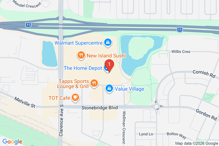 Map showing HOME DEPOT CAN #7265 location