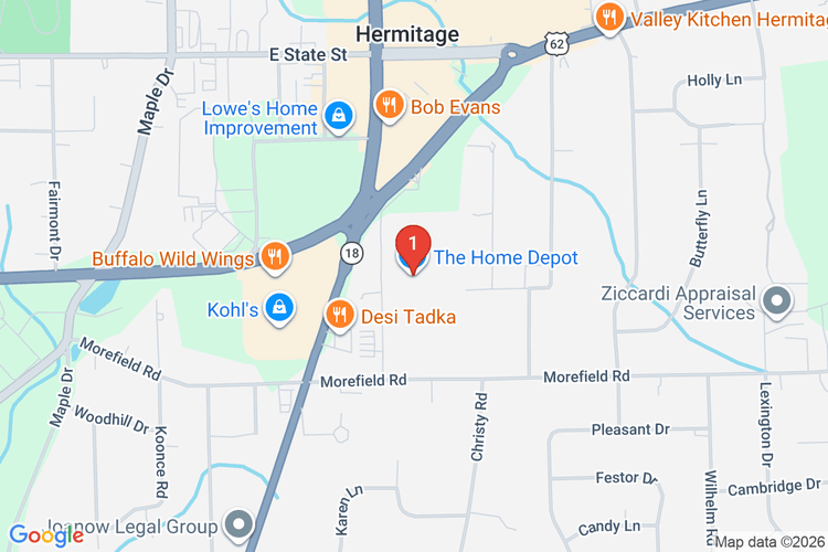 Map showing HOME DEPOT #4130 location
