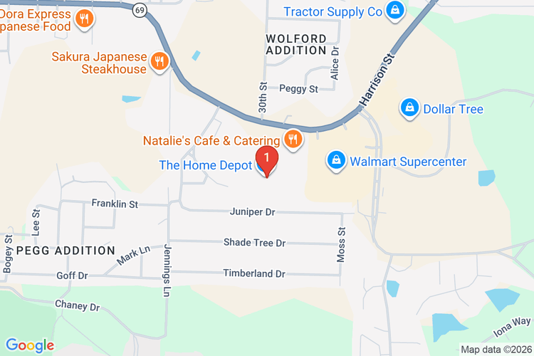 Map showing HOME DEPOT #1411 location