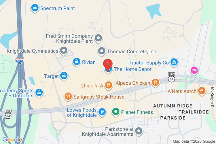 Map showing HOME DEPOT #3663 location