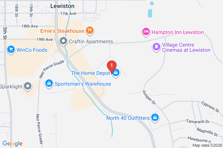 Map showing HOME DEPOT #1808 location