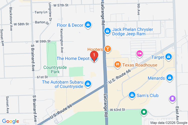 Map showing HOME DEPOT #1983 location