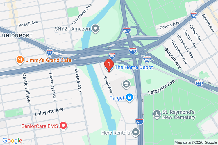 Map showing HOME DEPOT #6877 location