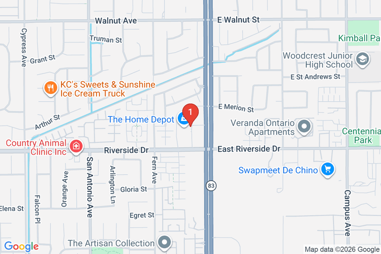 Map showing HOME DEPOT #6884 location