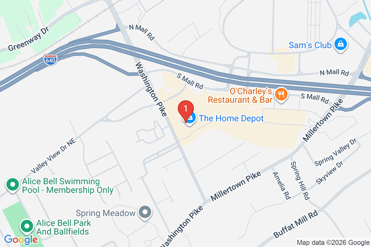 Map showing HOME DEPOT #0731 location