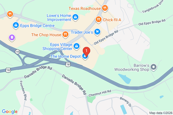 Map showing HOME DEPOT #0129 location