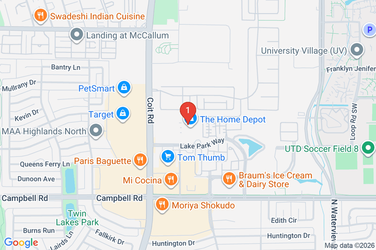 Map showing HOME DEPOT #6504 location